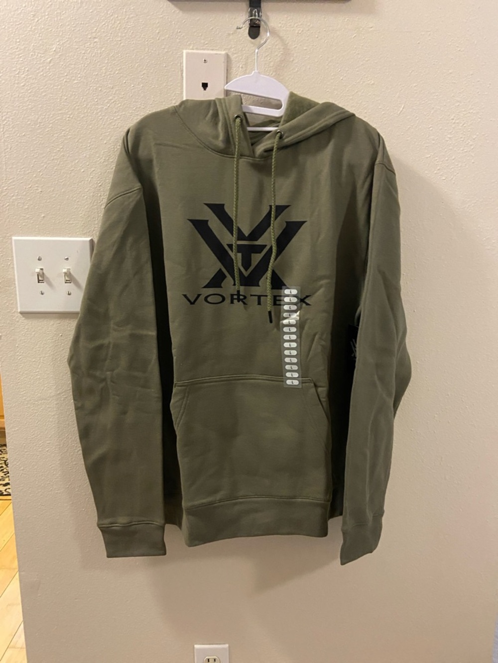 VORTEX Men's Olive Green Logo Hoodie